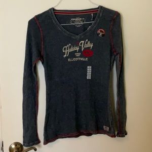 NWT Holiday Valley Premium 51 Long Sleeve Thermal Tee, Size Large